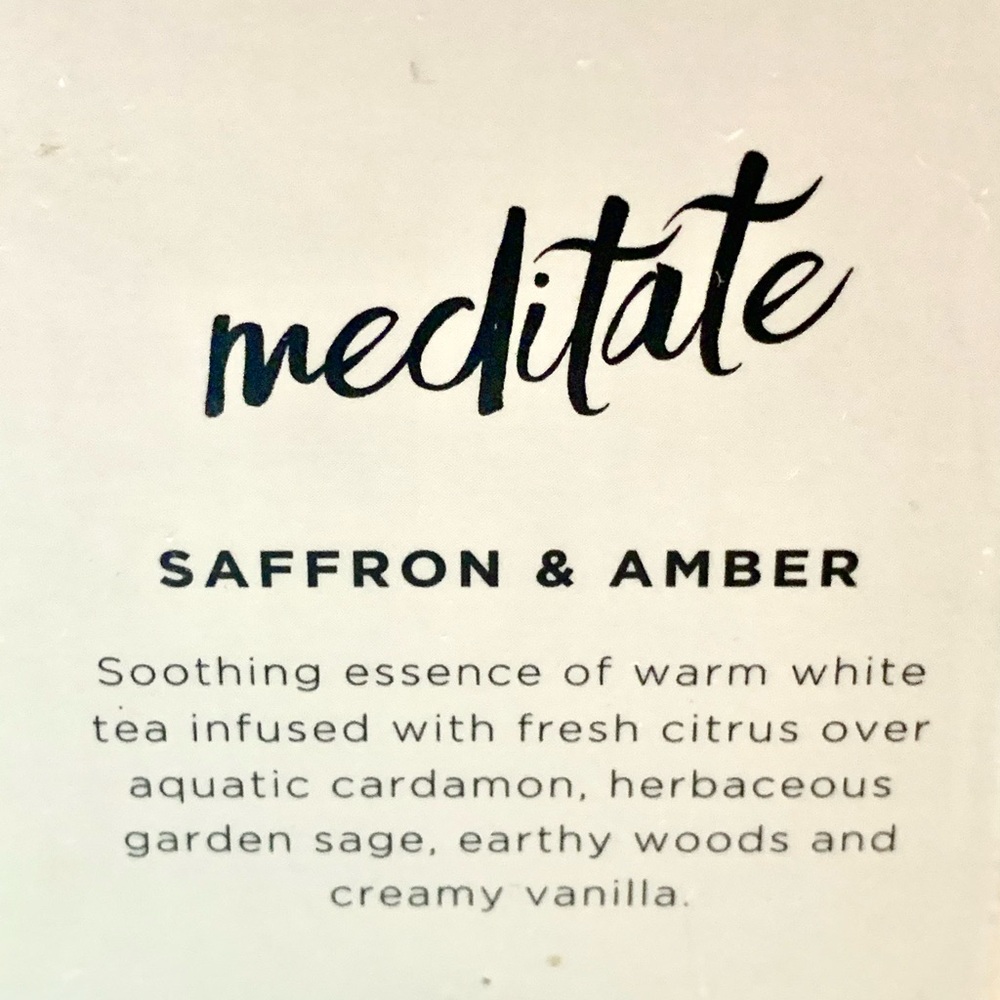 DW HOME CANDLE MEDITATE NAMASTE SAFRON AMBER JASMINE CHI DUO 7.6oz EACH SOY NEW - Picture 5 of 11